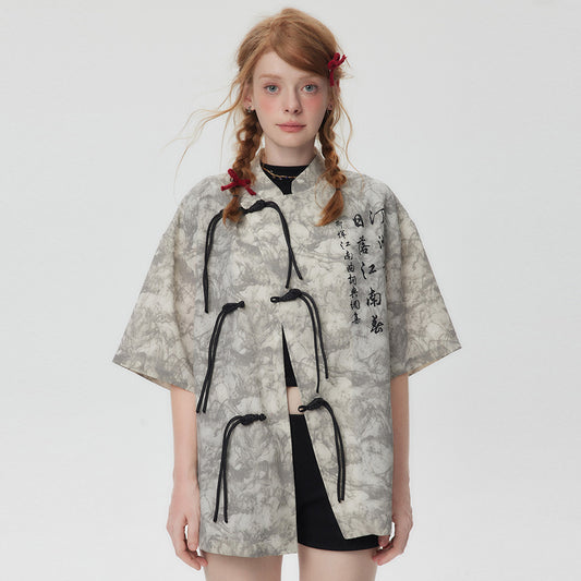 Fashion Men's Loose Tie-dye Printed Shirt