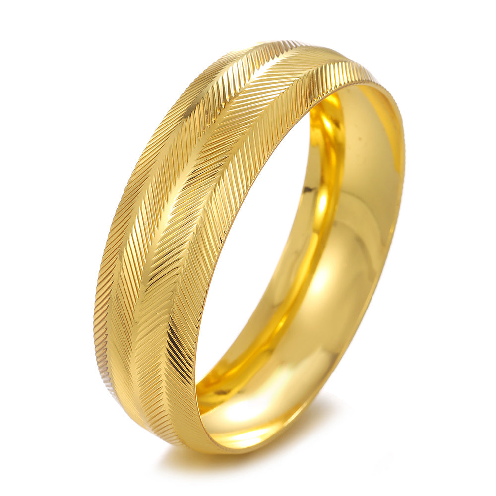 1pcs Vintage Gold-plated Bracelet, Exquisite Texture Bracelet