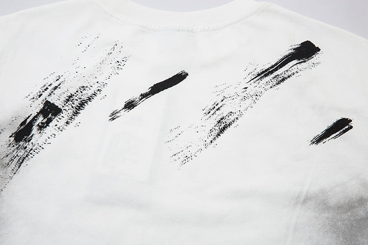Men's Painting Dirty Cotton Short-sleeved T-shirt