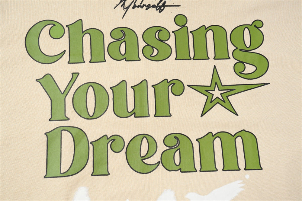 Peace Dove Letter Print Short-sleeve Men