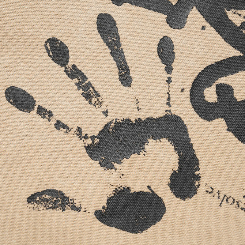 Palm Print Abstract Printing Short Sleeve Men