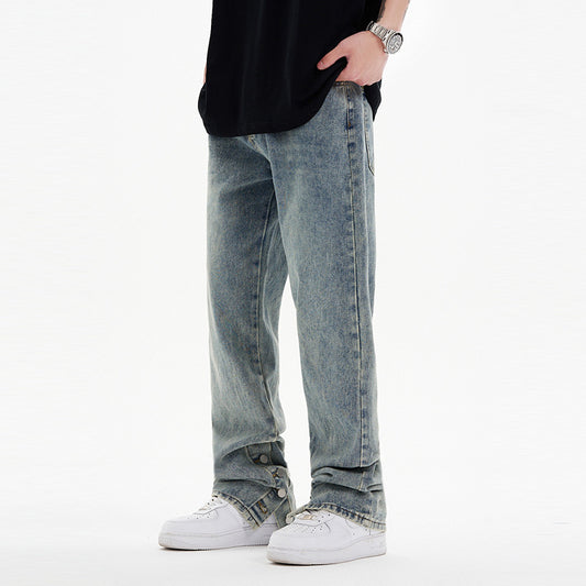Breasted Jeans Men's Inside Foot Mouth