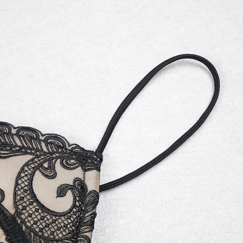 Lace Sling Elastic Two-Piece Vest Hip Skirt