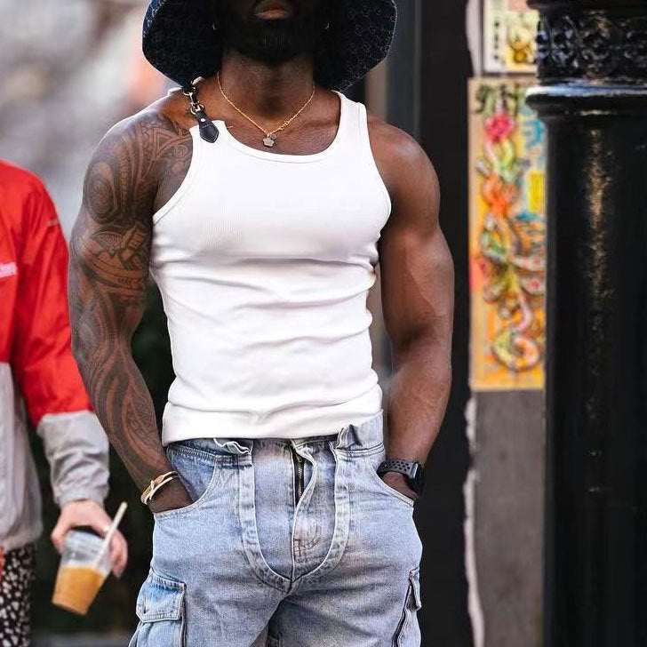 Sleeveless Threaded Vest