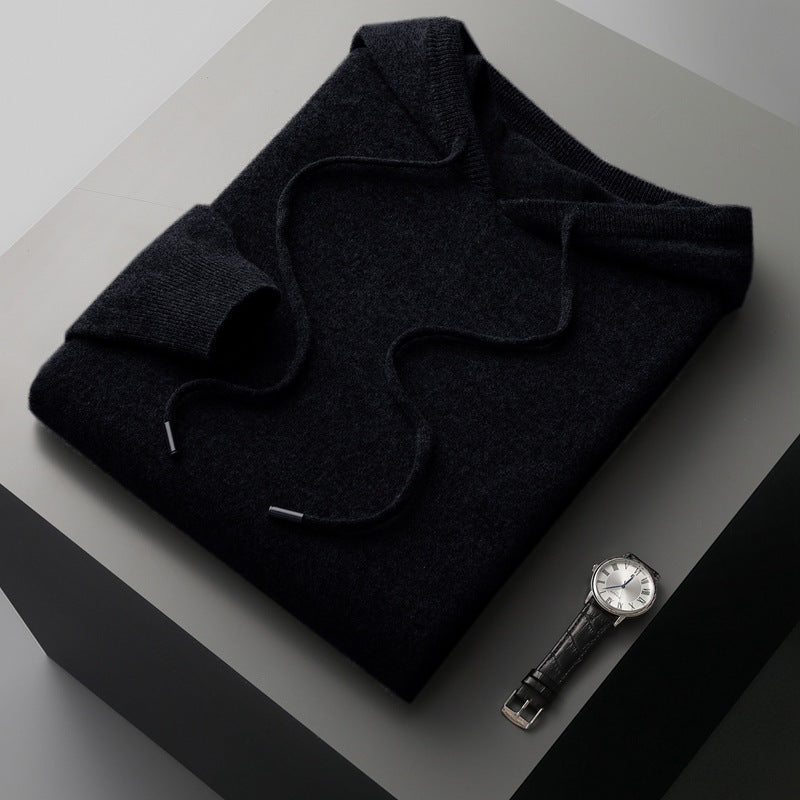 Men's Hooded Loose Knitted Sweater