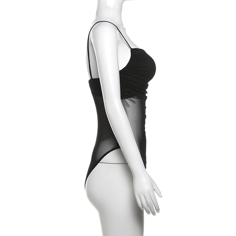 Women's Clothing Slim Street Fashion Suspenders Sexy Backless Bodysuit