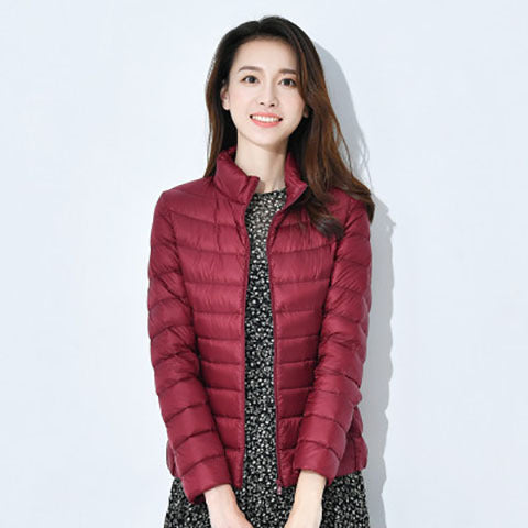 Hooded padded down jacket