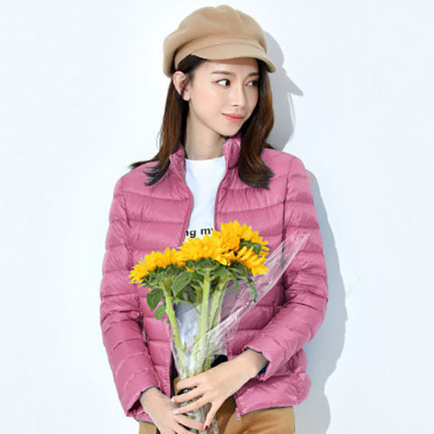 Hooded padded down jacket