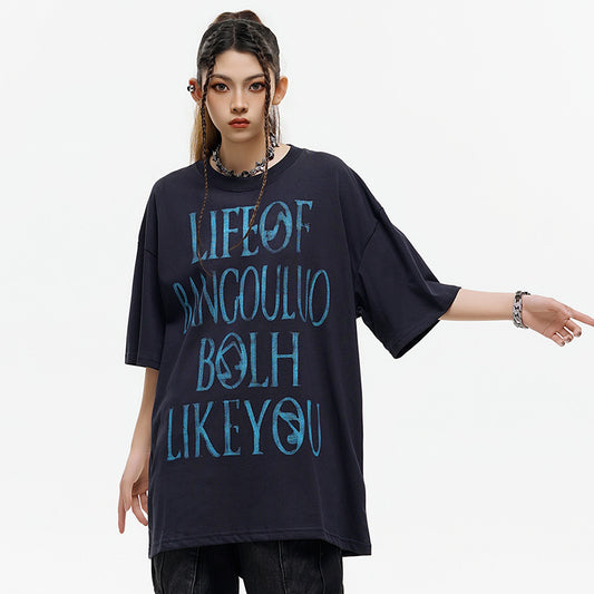 Fashion Letter Print Short-sleeve T-shirt Men