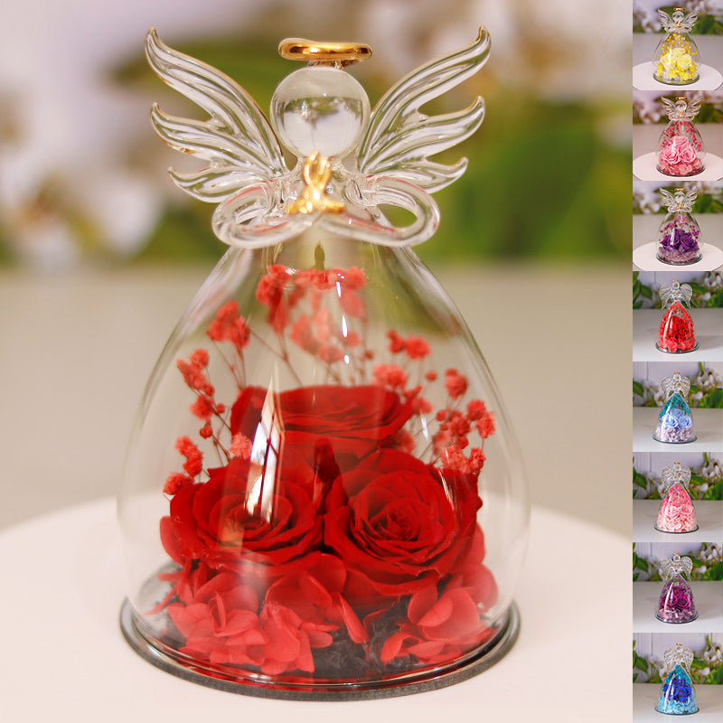 Eternal Rose Gift Box Angel Glass