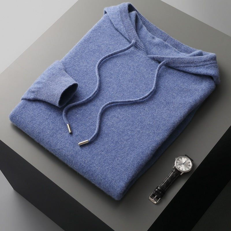 Men's Hooded Loose Knitted Sweater