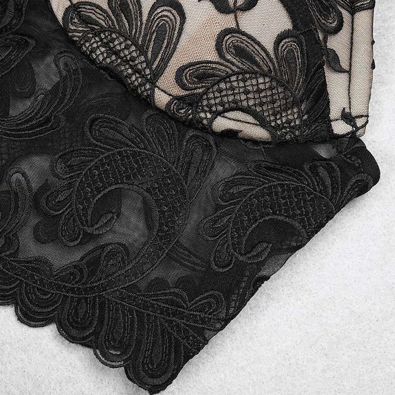 Lace Sling Elastic Two-Piece Vest Hip Skirt