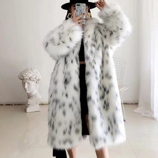 Spotted Long Sleeved Fox Coat
