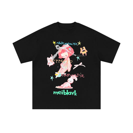 Hand-painted Printed Cotton Short Sleeve Men