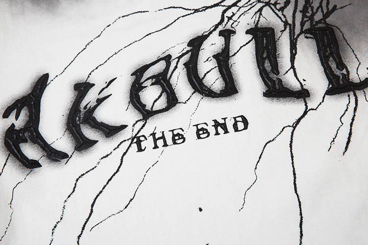 Spray Painting Tie-dyed Old Dirty Short Sleeve Men