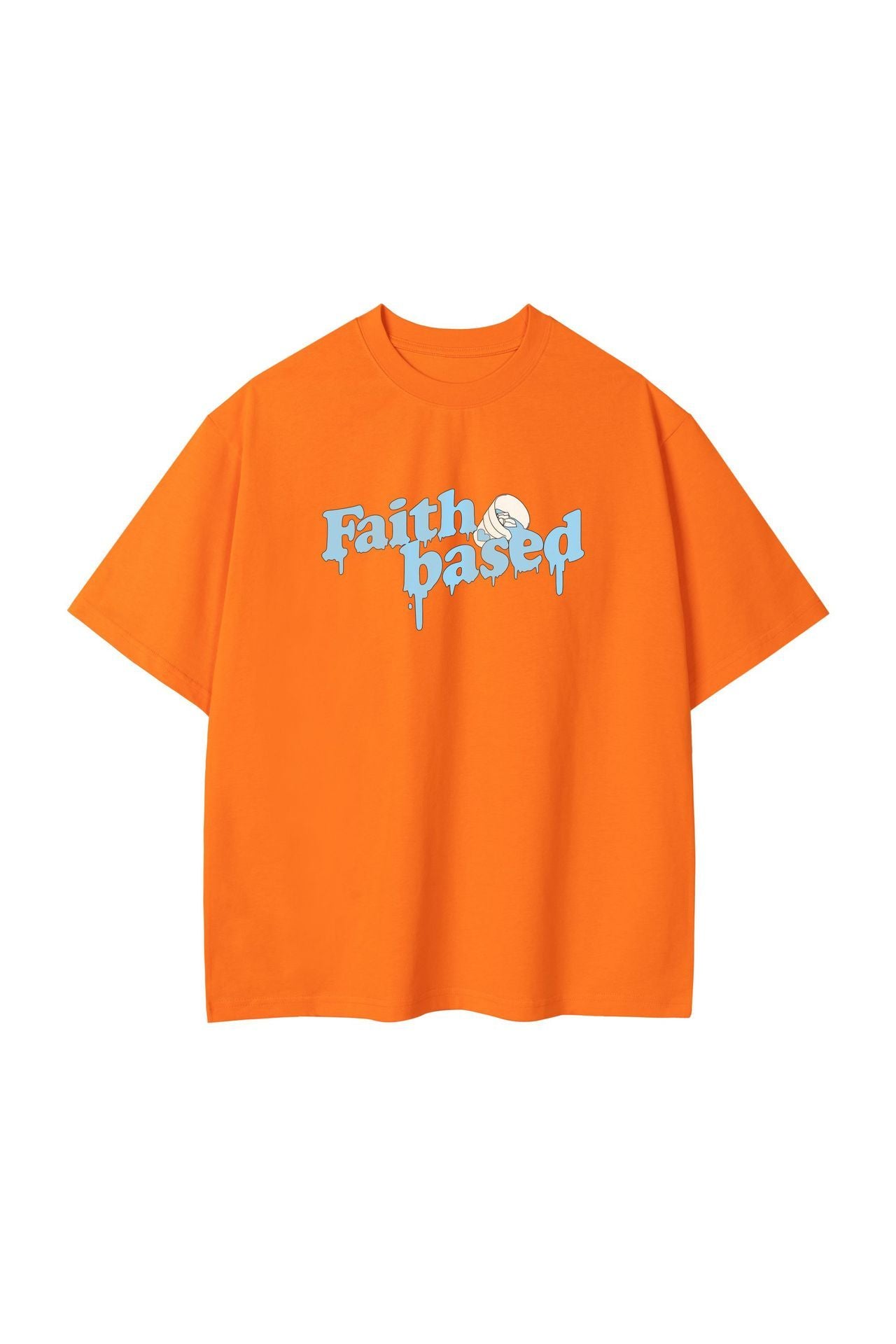 Creative Liquefied Letter Short Sleeve American Heavy Pure Cotton Loose T-shirt
