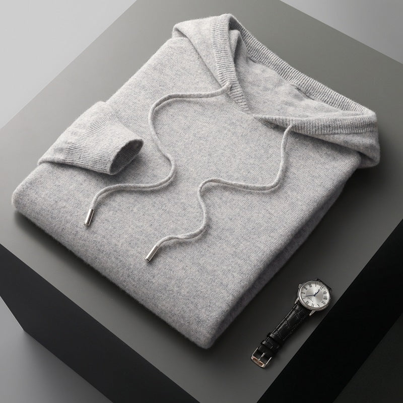 Men's Hooded Loose Knitted Sweater