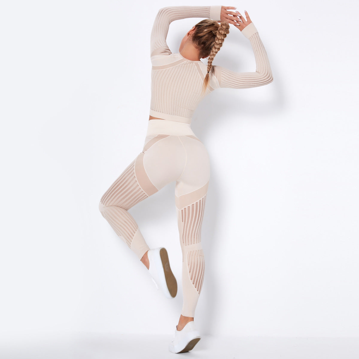 Quick-drying Exercise Yoga Long Sleeve Striped Fitness TOP