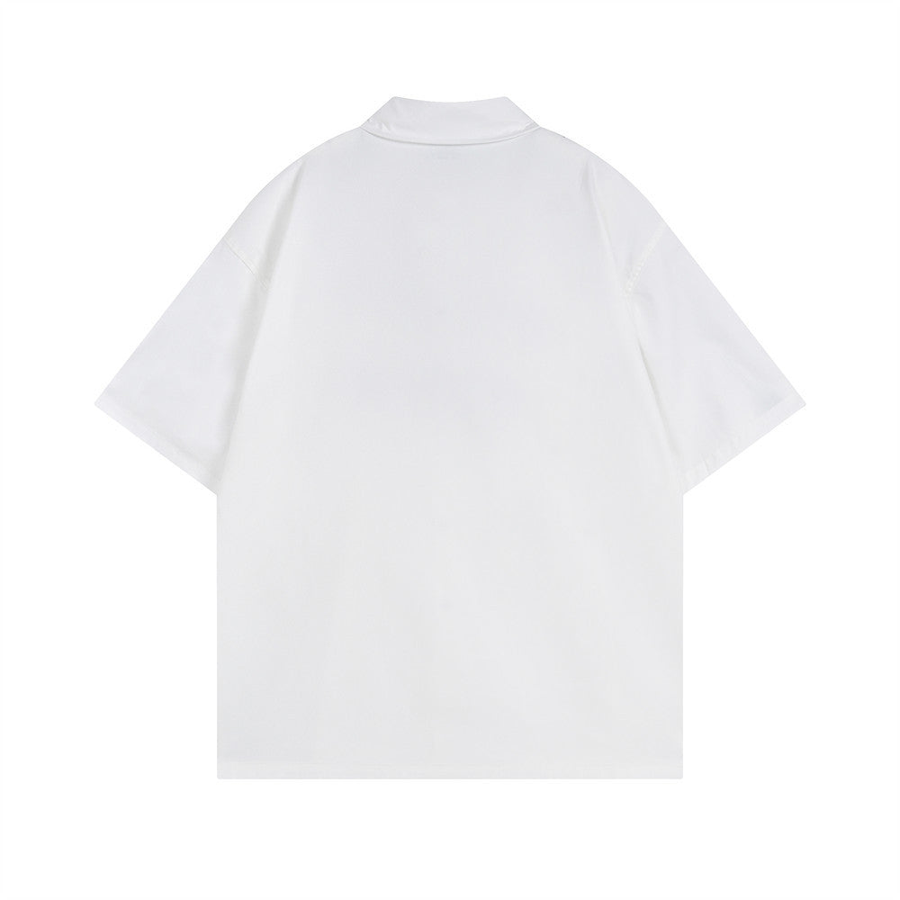 Letter Puff Print Short Sleeve Shirt For Men