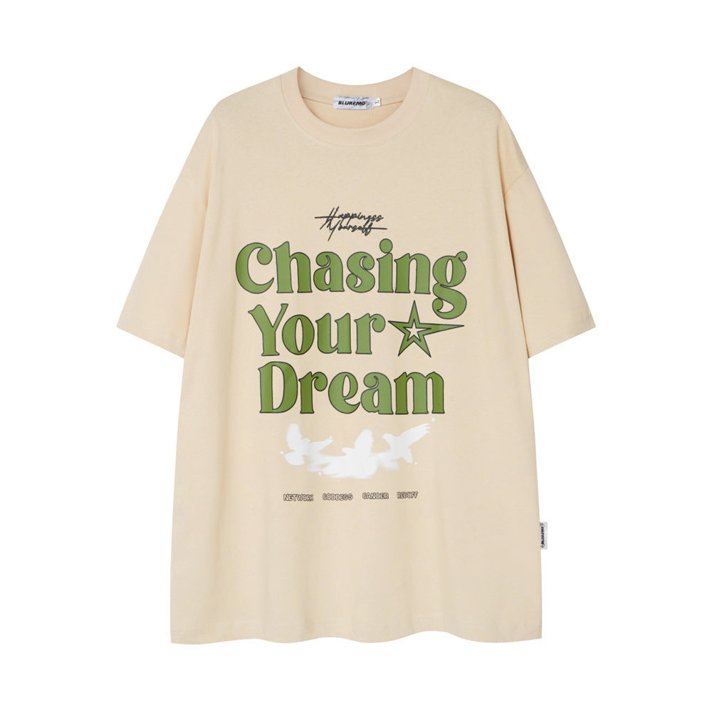 Peace Dove Letter Print Short-sleeve Men