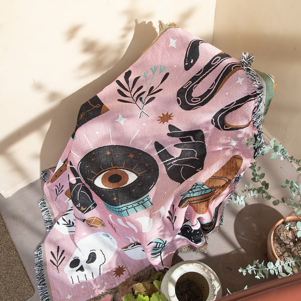 Tarot Bohemian Camping Rugs Sofa Blanket