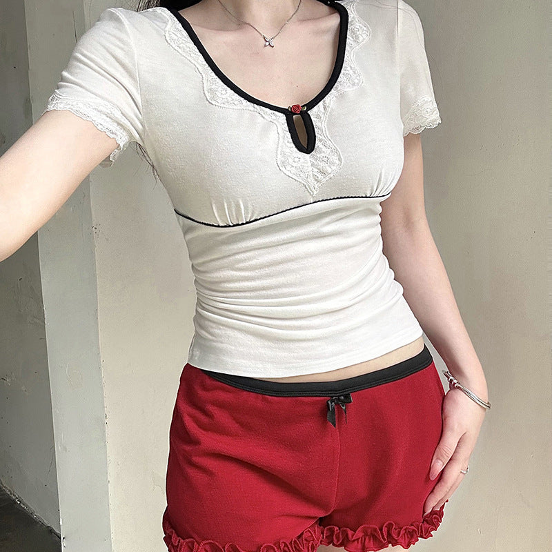U-neck All-matching Outer Wear Summer Top