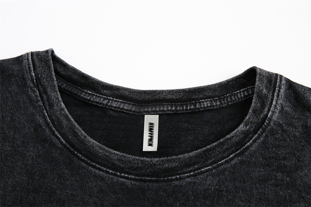 Men's Crane Print Short-sleeved T-shirt Behind