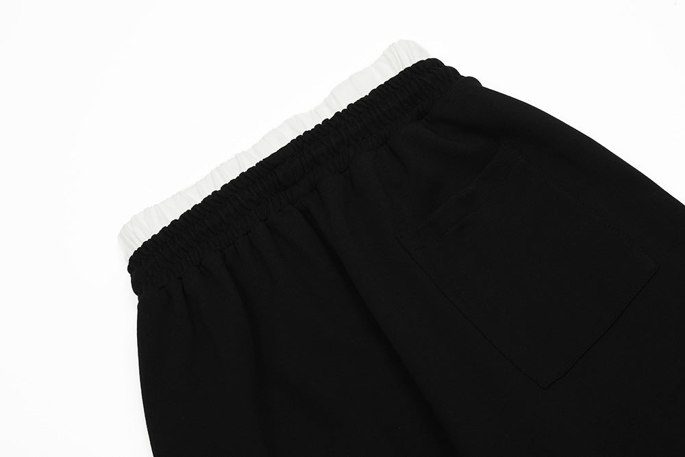 Color Matching Elastic Waist Casual Trousers For Men