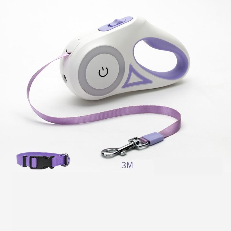 Dog Leash Retractable Leash And Dog Collar Spotlight Automatic Pet Dog Cat Traction Rope For Small Medium Dogs