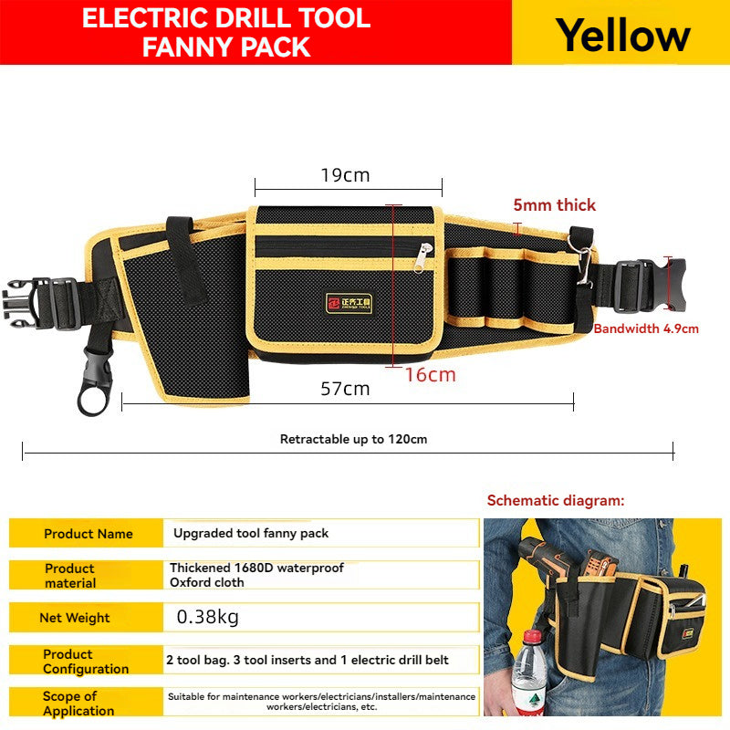 Electrician Tool Kit Special Portable Small Waist Bag Canvas Sturdy And Durable Waist Bag Belt Multi-function Storage And Repair Bag