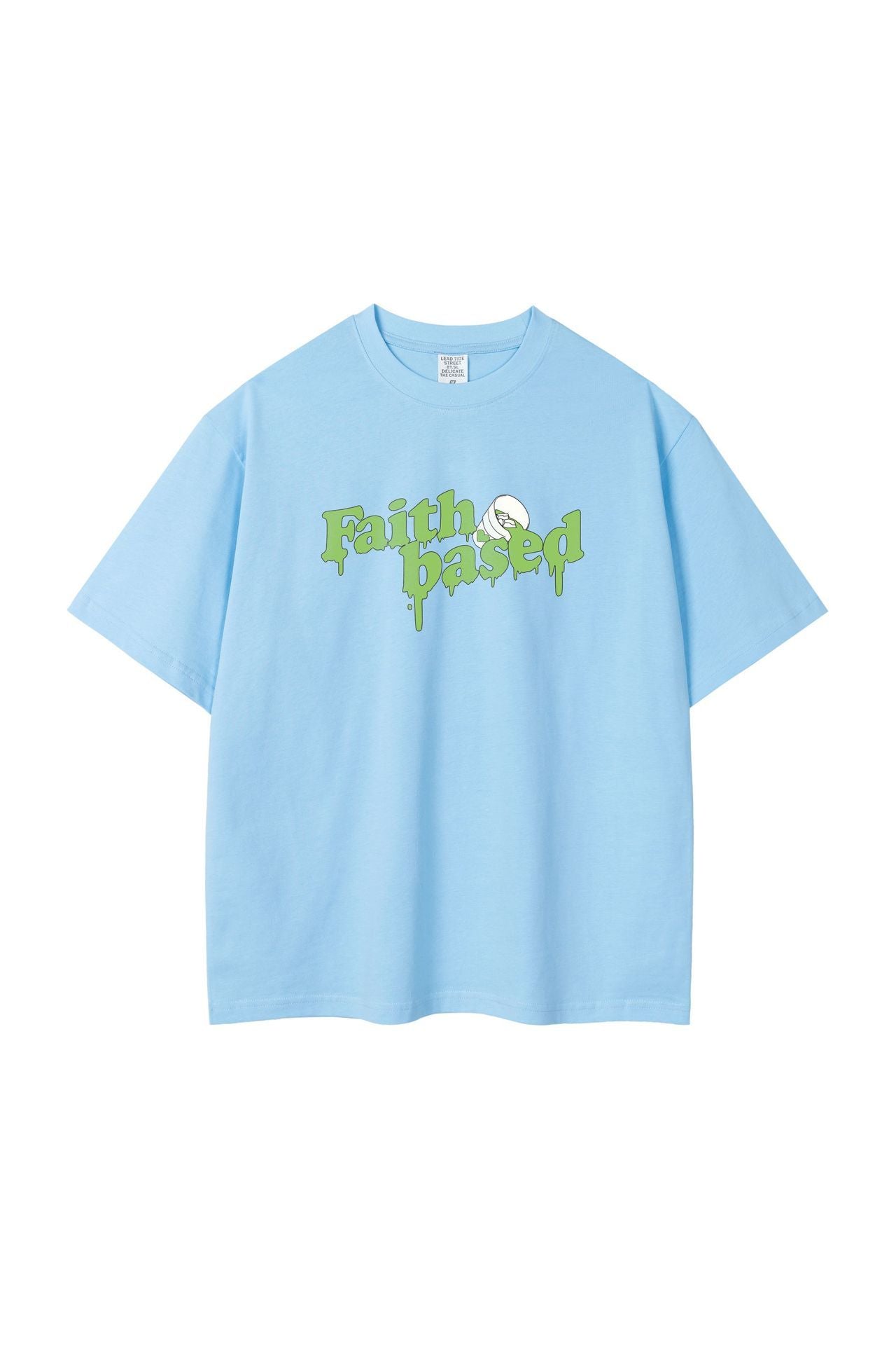 Creative Liquefied Letter Short Sleeve American Heavy Pure Cotton Loose T-shirt