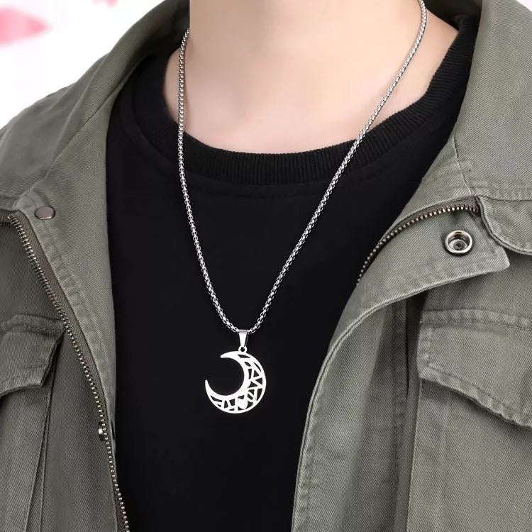 Sun Moon Stitching Hollow Sun Moon Necklace