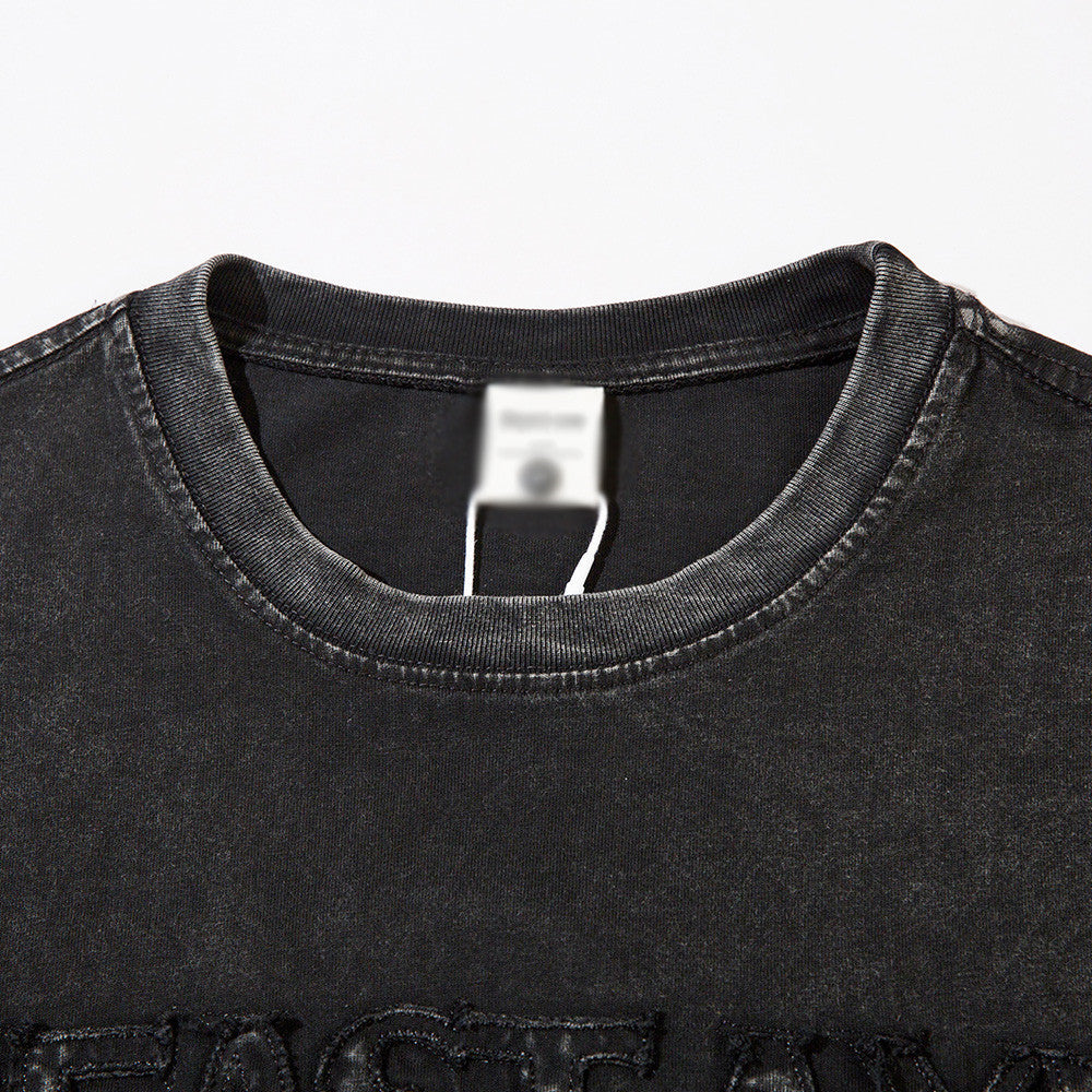 Worn Looking Washed-out Loose T-shirt Men's High Street