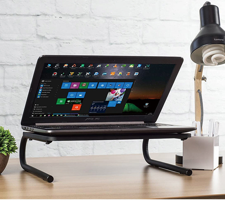 Elevated Laptop Desktop Base Storage Rack