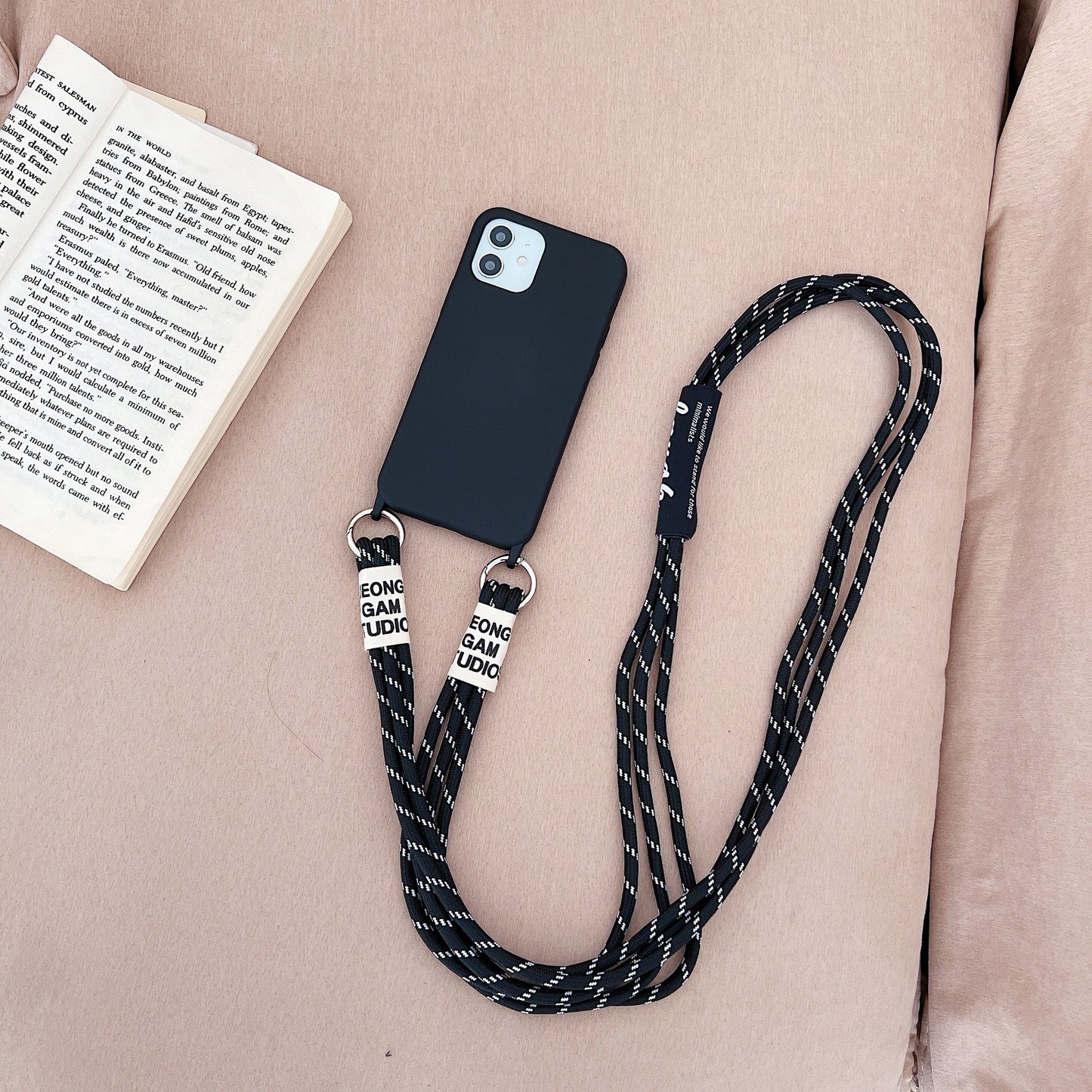Long Diagonal Strap Liquid Silicone Phone Case