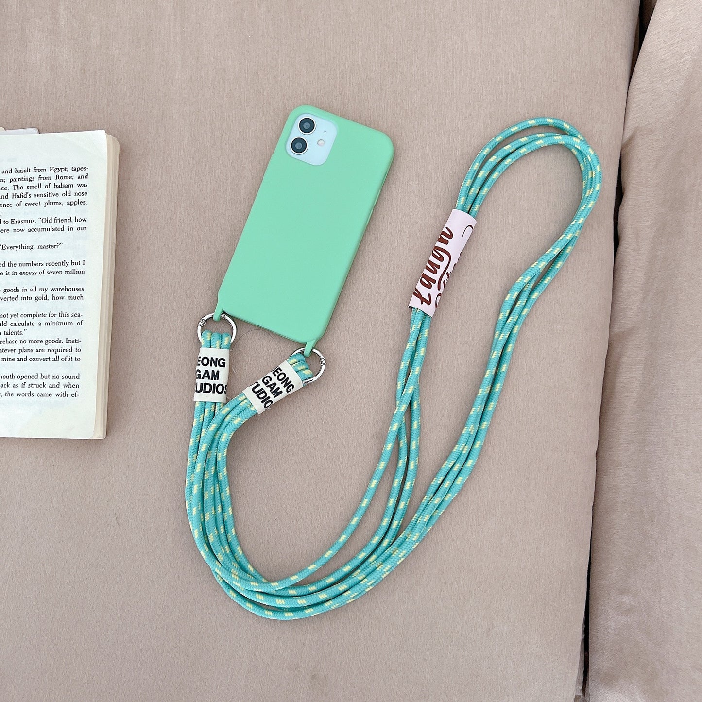 Long Diagonal Strap Liquid Silicone Phone Case