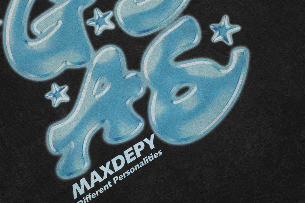 Creative Letters Printed Cotton Short Sleeve Men