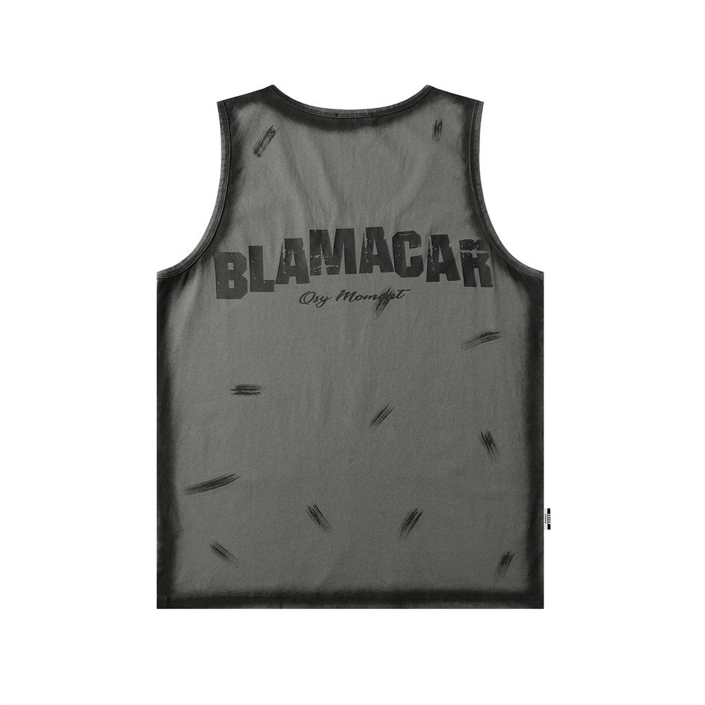 Punk Fashion Personalized Printing Casual Vest Men