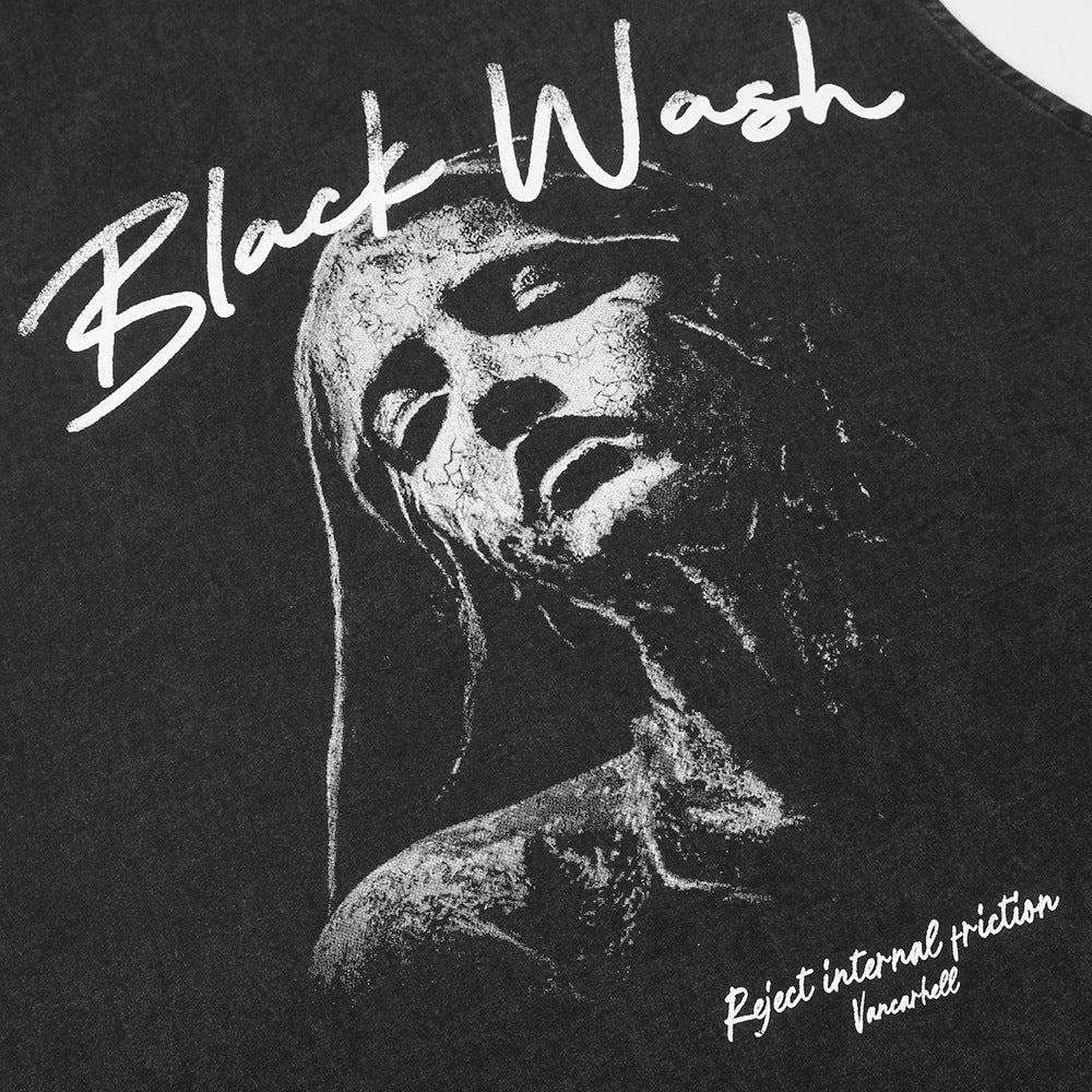 Printed Casual Distressed Vest For Men