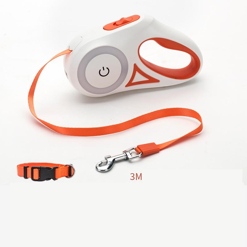 Dog Leash Retractable Leash And Dog Collar Spotlight Automatic Pet Dog Cat Traction Rope For Small Medium Dogs
