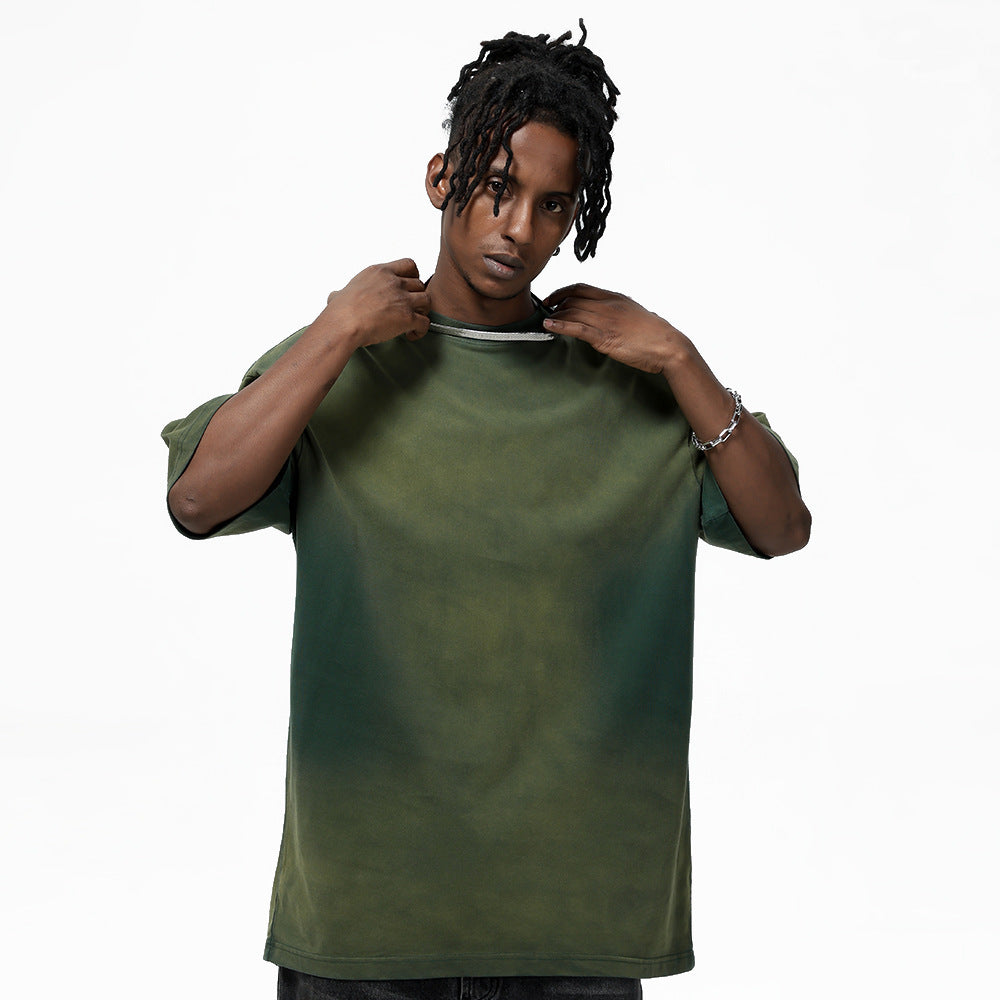 Wash Distressed Dirty Short Sleeve