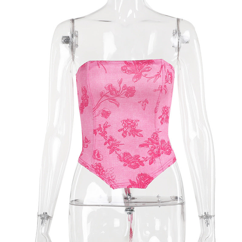 Fashion Tube Top Printed All-matching