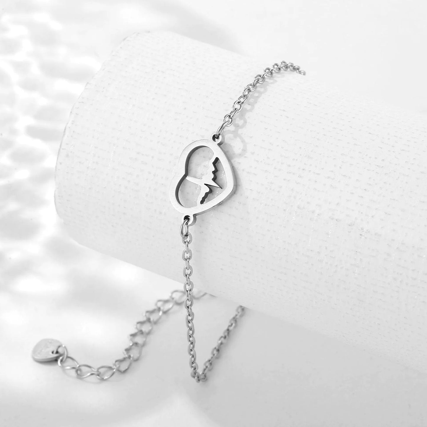 Women's Heart-shaped ECG Bracelet Versatile Hand Jewelry
