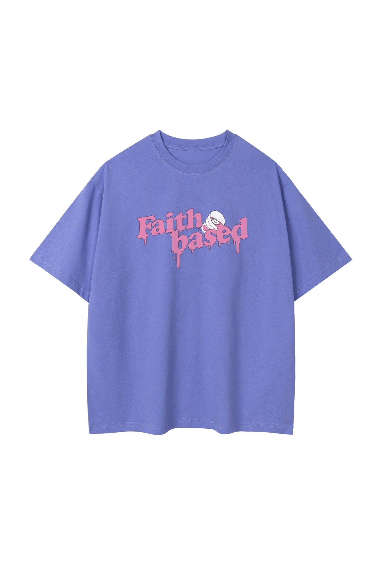 Creative Liquefied Letter Short Sleeve American Heavy Pure Cotton Loose T-shirt