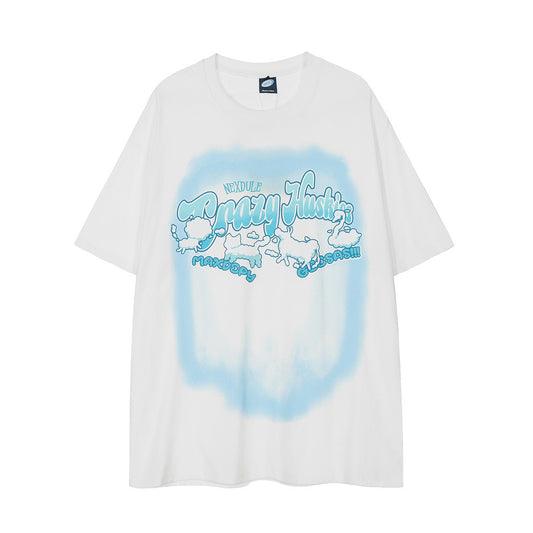 Abstract Animal Print Short-sleeved T-shirt For Men