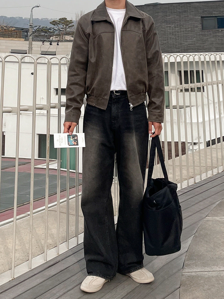 Men's American-style Retro Short Leather Jacket