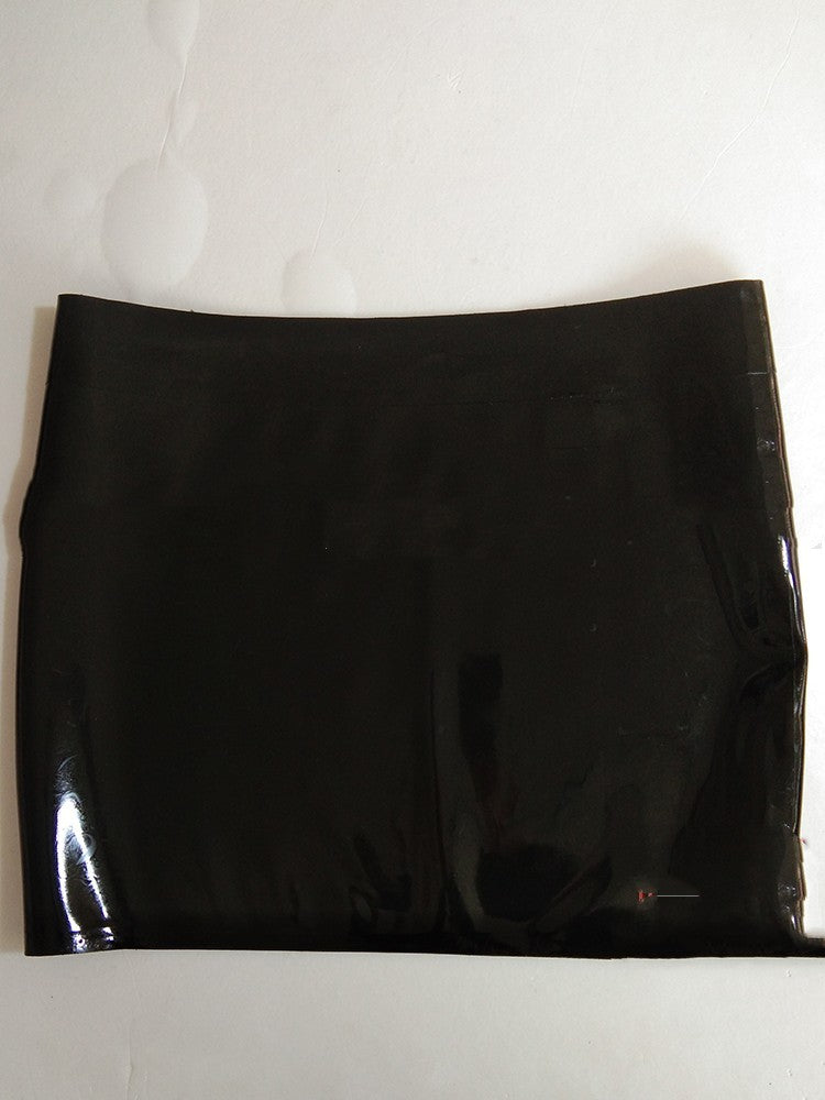 Latex Ultra Short Hip Wrap Skirt With A Skirt Length Of 27to30 Centimeters