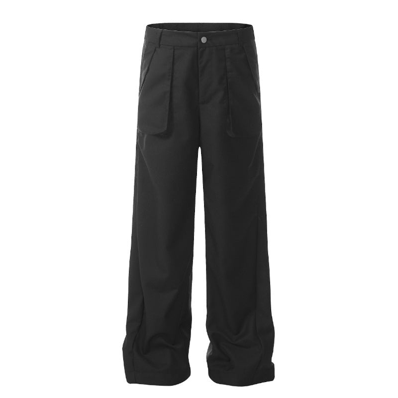 Gray Leisure Cargo Suit Pants Men's Summer Three-dimensional Pocket
