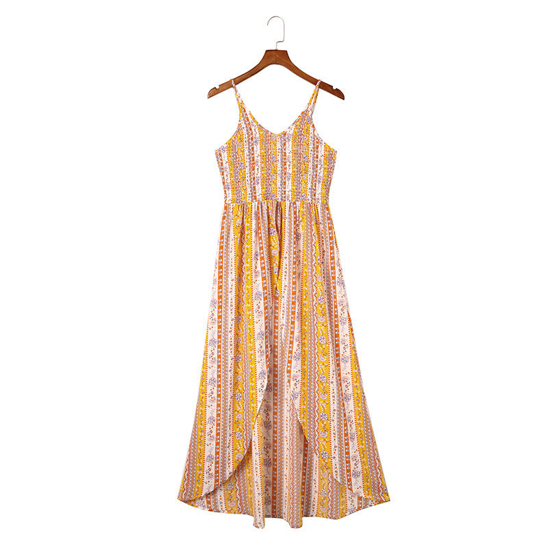 Bohemian Printed Camisole European And American V-neck Sleeveless Top