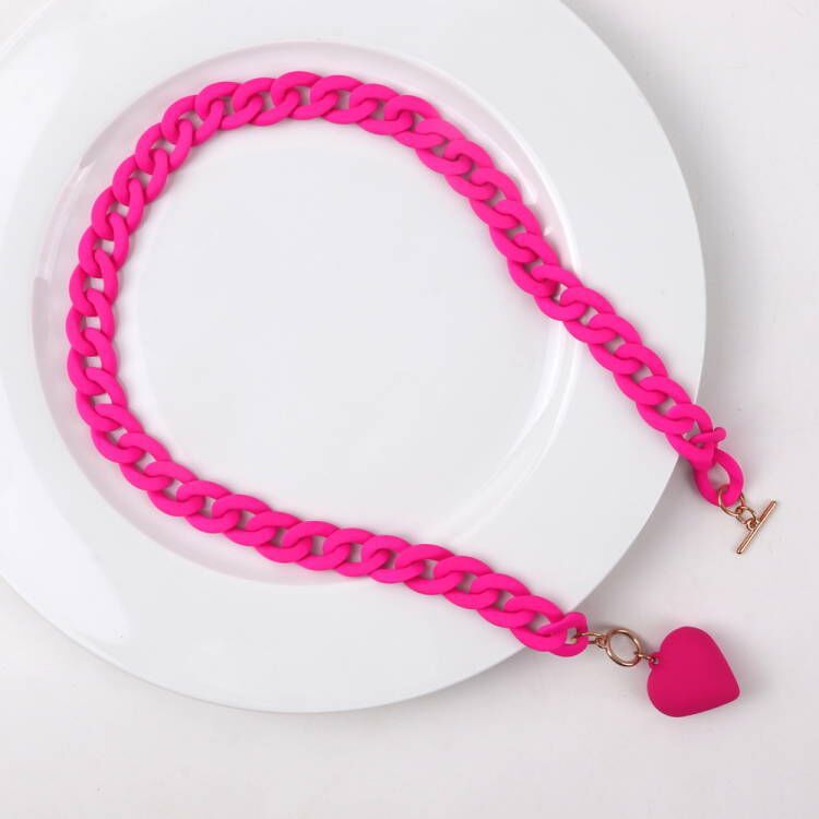 Heart-shaped Pendant Acrylic Personality Necklace